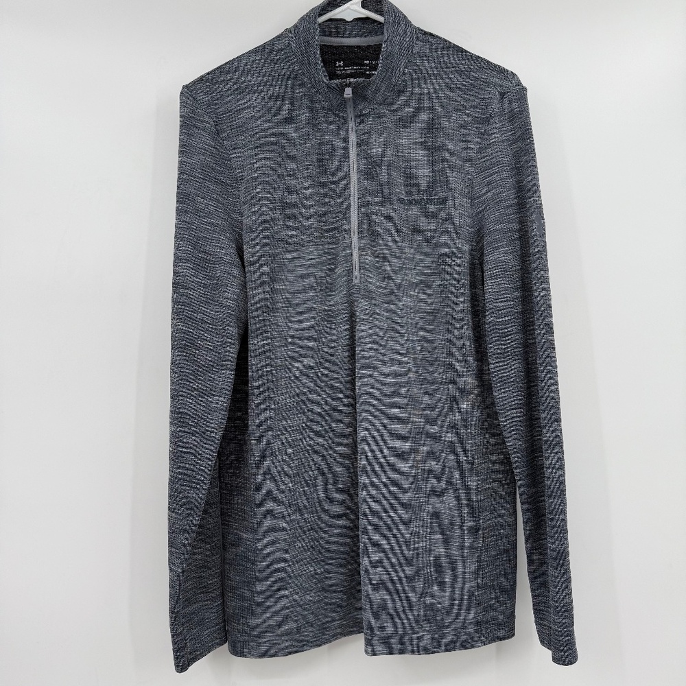 Under Armour 1/2 Zip Pullover Men Medium Blue Heather Long Sleeve Performance